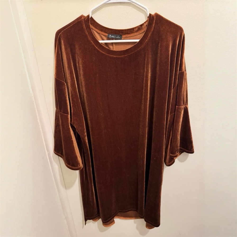 Zara Brown Velvet Women's Top